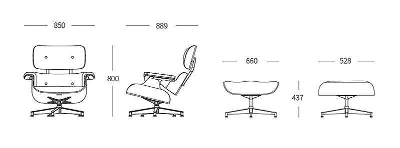 Eames Lounge Chair Ottoman Walnut